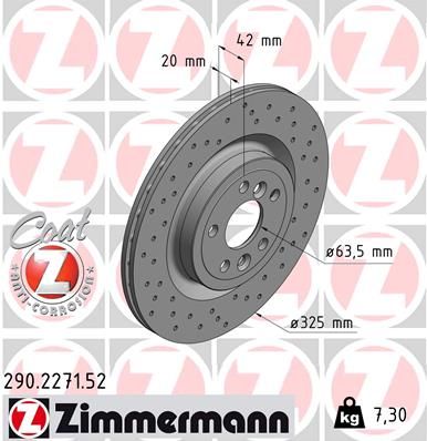 ZIMMERMANN Тормозной диск 290.2271.52