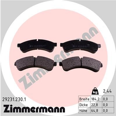 ZIMMERMANN Piduriklotsi komplekt,ketaspidur 29231.230.1