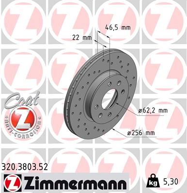 ZIMMERMANN Тормозной диск 320.3803.52