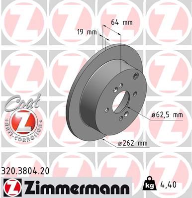 ZIMMERMANN Тормозной диск 320.3804.20