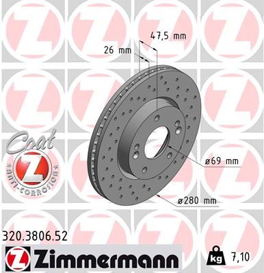 ZIMMERMANN Тормозной диск 320.3806.52