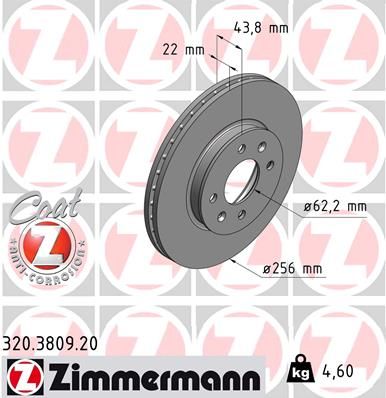 ZIMMERMANN Тормозной диск 320.3809.20
