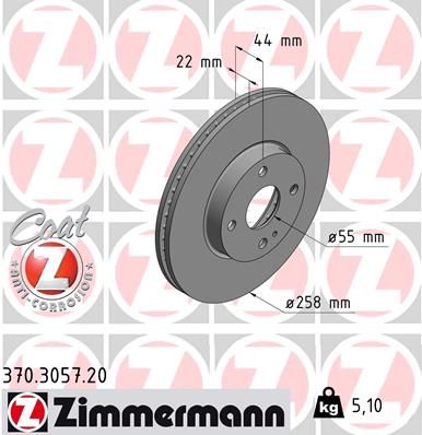 ZIMMERMANN Тормозной диск 370.3057.20
