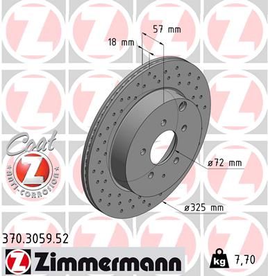 ZIMMERMANN Тормозной диск 370.3059.52