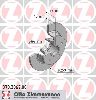 ZIMMERMANN Тормозной диск 370.3067.00