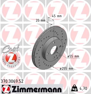 ZIMMERMANN Тормозной диск 370.3069.52