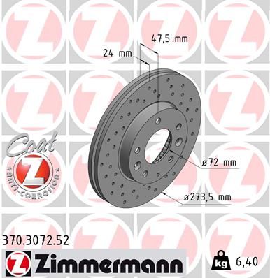 ZIMMERMANN Тормозной диск 370.3072.52