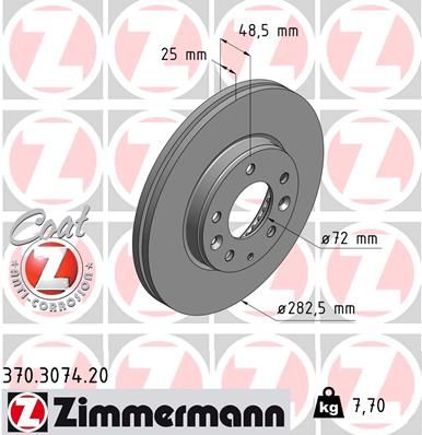 ZIMMERMANN Тормозной диск 370.3074.20