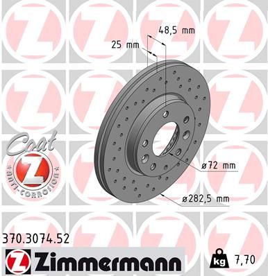 ZIMMERMANN Тормозной диск 370.3074.52
