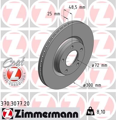 ZIMMERMANN Тормозной диск 370.3077.20