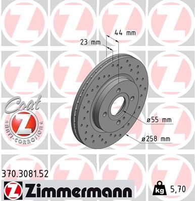 ZIMMERMANN Тормозной диск 370.3081.52