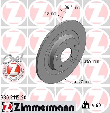 ZIMMERMANN Тормозной диск 380.2115.20