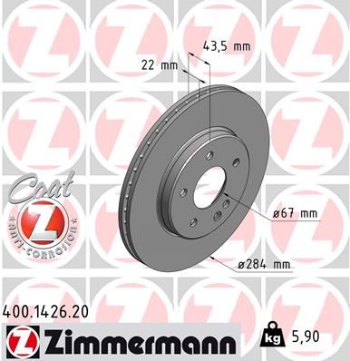 ZIMMERMANN Тормозной диск 400.1426.20