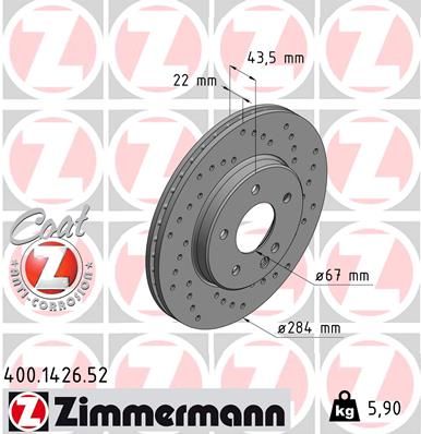 ZIMMERMANN Тормозной диск 400.1426.52