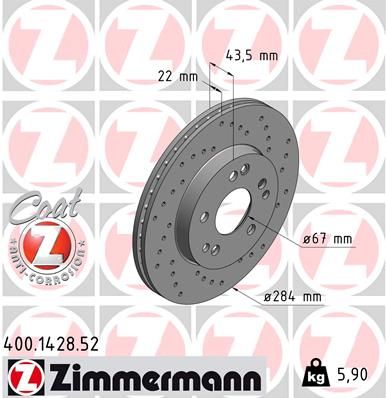 ZIMMERMANN Тормозной диск 400.1428.52