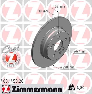 ZIMMERMANN Тормозной диск 400.1450.20