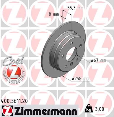 ZIMMERMANN Тормозной диск 400.3611.20