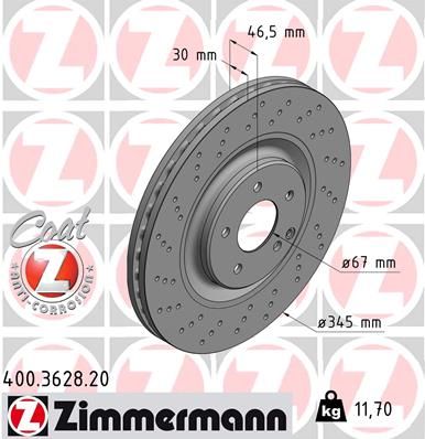 ZIMMERMANN Тормозной диск 400.3628.20