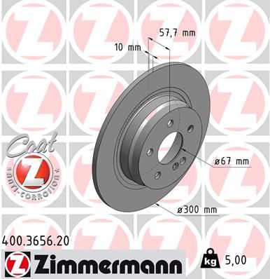 ZIMMERMANN Тормозной диск 400.3656.20