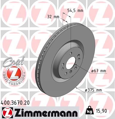 ZIMMERMANN Тормозной диск 400.3670.20