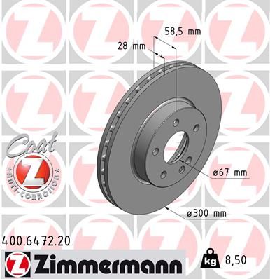 ZIMMERMANN Тормозной диск 400.6472.20