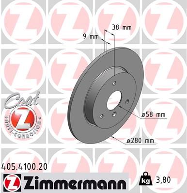 ZIMMERMANN Тормозной диск 405.4100.20