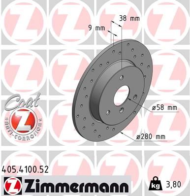 ZIMMERMANN Тормозной диск 405.4100.52