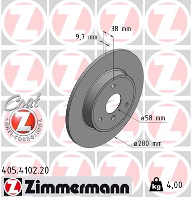 ZIMMERMANN Тормозной диск 405.4102.20