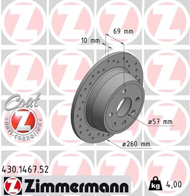 ZIMMERMANN Тормозной диск 430.1467.52