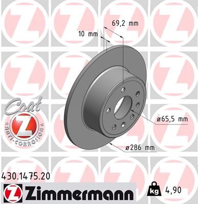 ZIMMERMANN Тормозной диск 430.1475.20
