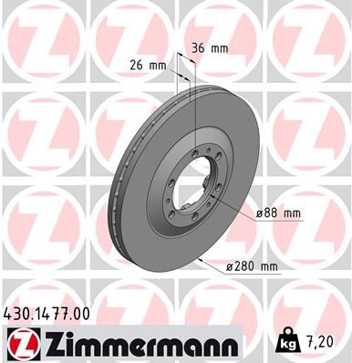 ZIMMERMANN Тормозной диск 430.1477.00