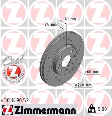 ZIMMERMANN Тормозной диск 430.1490.52