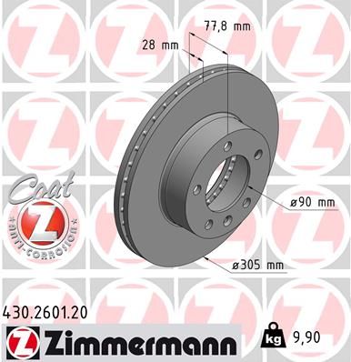 ZIMMERMANN Тормозной диск 430.2601.20
