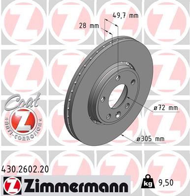 ZIMMERMANN Тормозной диск 430.2602.20