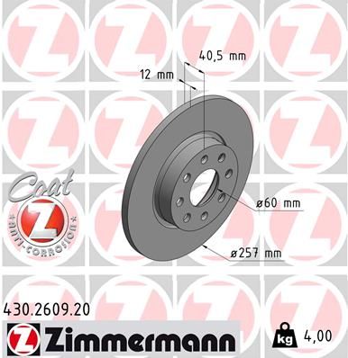 ZIMMERMANN Тормозной диск 430.2609.20