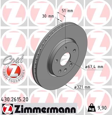 ZIMMERMANN Тормозной диск 430.2615.20