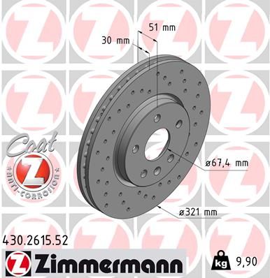 ZIMMERMANN Тормозной диск 430.2615.52