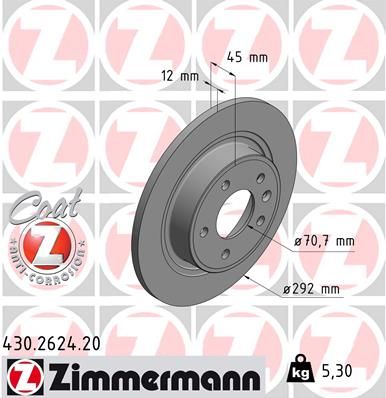 ZIMMERMANN Тормозной диск 430.2624.20