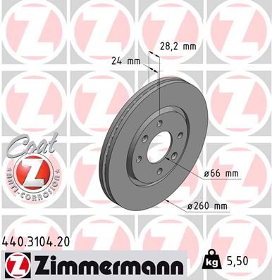 ZIMMERMANN Тормозной диск 440.3104.20