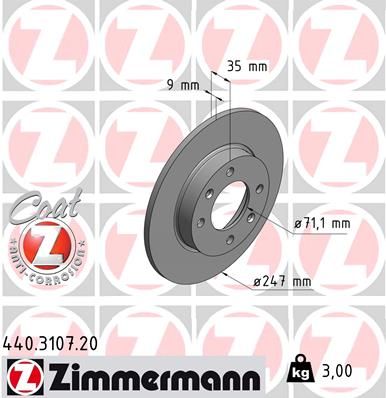 ZIMMERMANN Тормозной диск 440.3107.20