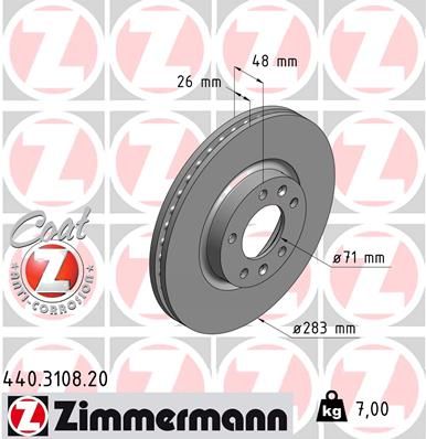 ZIMMERMANN Тормозной диск 440.3108.20