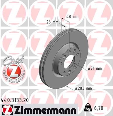 ZIMMERMANN Тормозной диск 440.3133.20