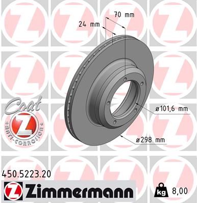 ZIMMERMANN Тормозной диск 450.5223.20