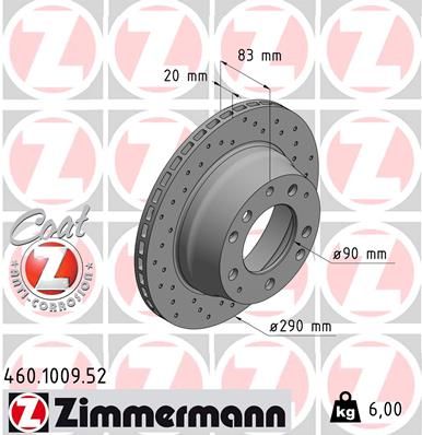 ZIMMERMANN Тормозной диск 460.1009.52