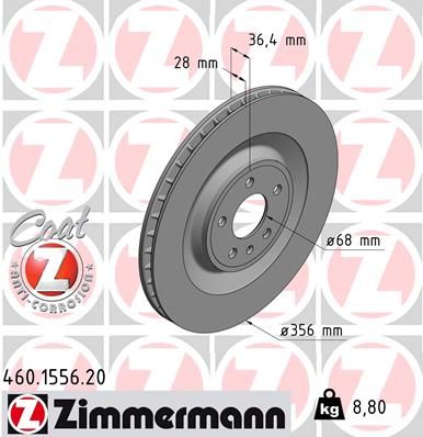 ZIMMERMANN Тормозной диск 460.1556.20