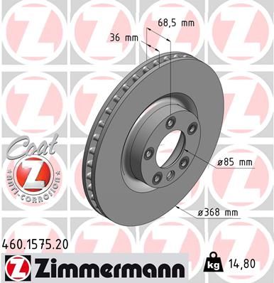 ZIMMERMANN Тормозной диск 460.1575.20