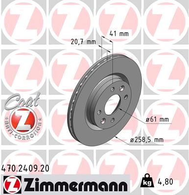 ZIMMERMANN Тормозной диск 470.2409.20