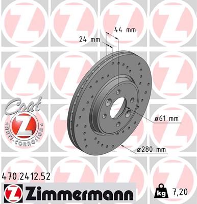 ZIMMERMANN Тормозной диск 470.2412.52