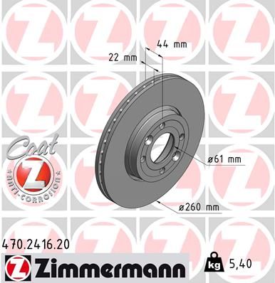 ZIMMERMANN Тормозной диск 470.2416.20