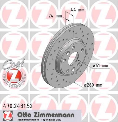 ZIMMERMANN Тормозной диск 470.2431.52